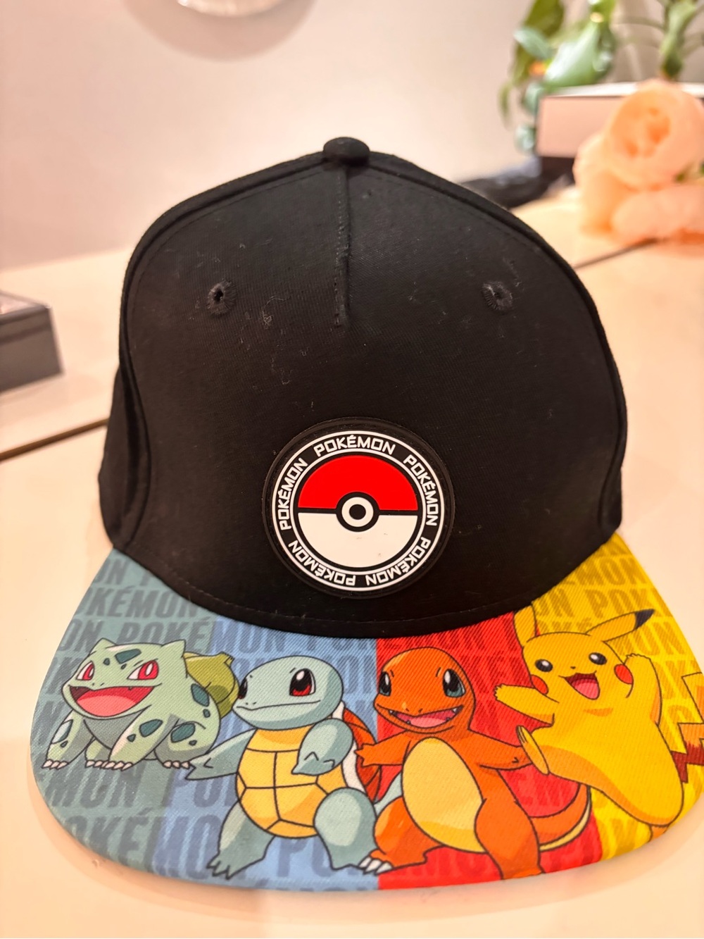 Pokemon - Youth Black Snapback Hat with Character Brim